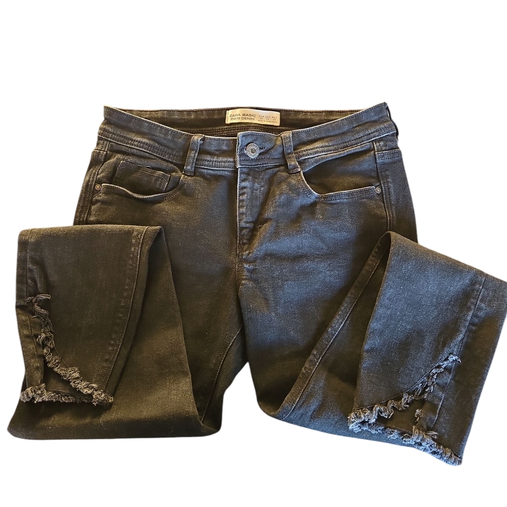 Zara Basic z1975 Denim Jeans sz 04 Black
